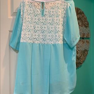 Blouse with lace on back. NWOT